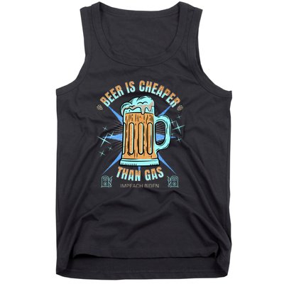 Funny Beer Is Cheaper Than Gas Anti Joe Biden Republican Tank Top