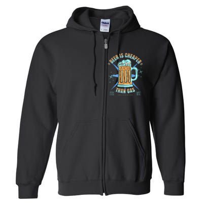 Funny Beer Is Cheaper Than Gas Anti Joe Biden Republican Full Zip Hoodie