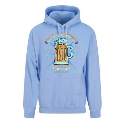 Funny Beer Is Cheaper Than Gas Anti Joe Biden Republican Unisex Surf Hoodie