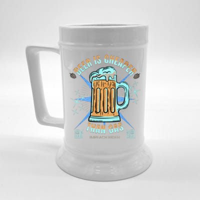 Funny Beer Is Cheaper Than Gas Anti Joe Biden Republican Beer Stein