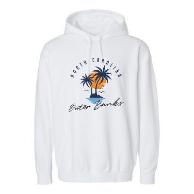 Famous Beach In North Carolina Souvenir Garment-Dyed Fleece Hoodie