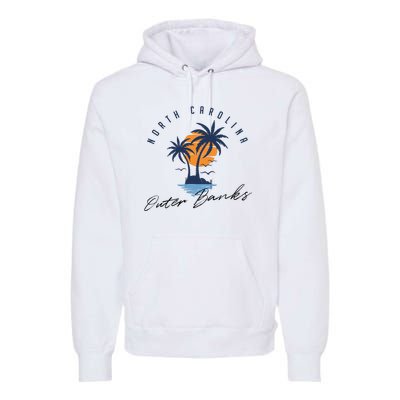 Famous Beach In North Carolina Souvenir Premium Hoodie