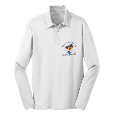 Famous Beach In North Carolina Souvenir Silk Touch Performance Long Sleeve Polo