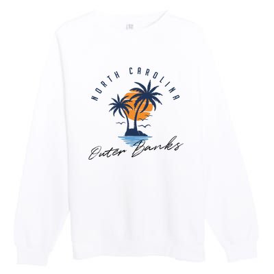 Famous Beach In North Carolina Souvenir Premium Crewneck Sweatshirt