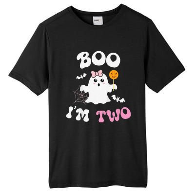 Funny Boo Im Two Ghost Second 2nd Birthday Groovy Halloween Tall Fusion ChromaSoft Performance T-Shirt