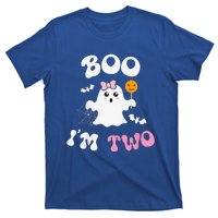 Funny Boo Im Two Ghost Second 2nd Birthday Groovy Halloween T-Shirt