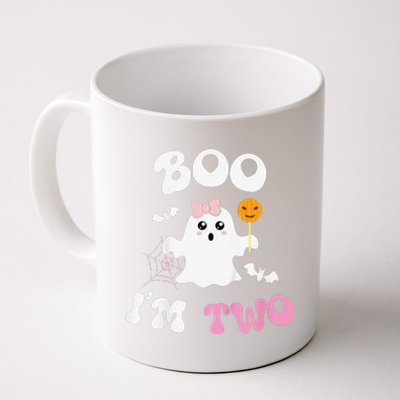 Funny Boo Im Two Ghost Second 2nd Birthday Groovy Halloween Coffee Mug