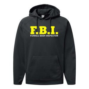 Female Body Inspector Saying Performance Fleece Hoodie