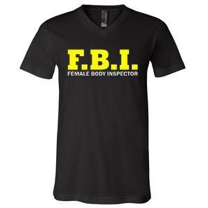 Female Body Inspector Saying V-Neck T-Shirt