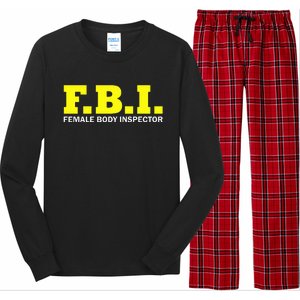 Female Body Inspector Saying Long Sleeve Pajama Set