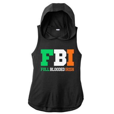 Full Blooded Irish Saint Patrick's Day Apparel Ladies PosiCharge Tri-Blend Wicking Draft Hoodie Tank