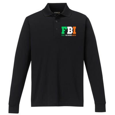 Full Blooded Irish Saint Patrick's Day Apparel Performance Long Sleeve Polo