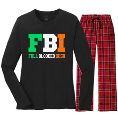 Full Blooded Irish Saint Patrick's Day Apparel Women's Long Sleeve Flannel Pajama Set 