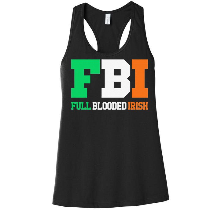 Full Blooded Irish Saint Patrick's Day Apparel Women's Racerback Tank