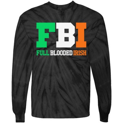 Full Blooded Irish Saint Patrick's Day Apparel Tie-Dye Long Sleeve Shirt