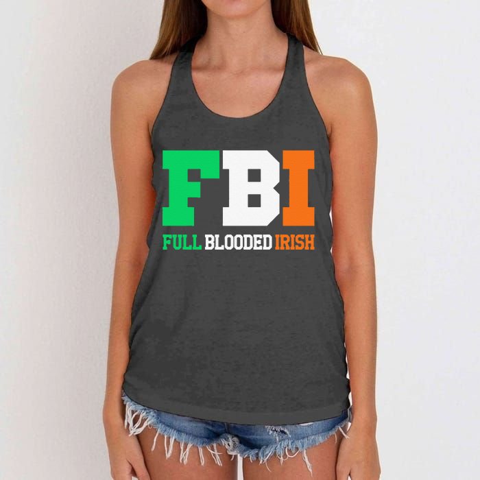 Full Blooded Irish Saint Patrick's Day Apparel Women's Knotted Racerback Tank