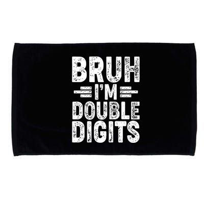 Funny Bruh Im Double Digits 10th Birthday Microfiber Hand Towel