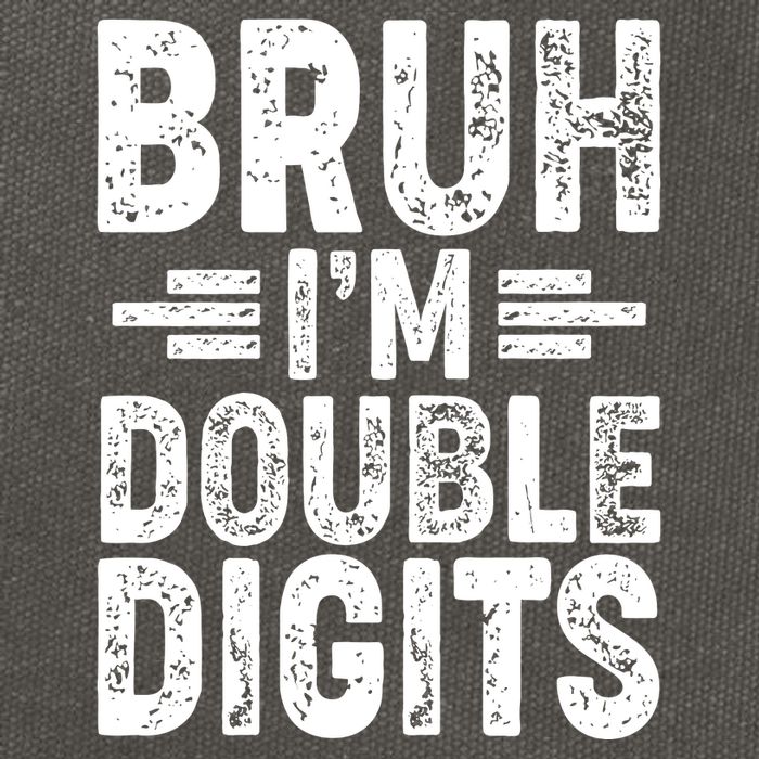 Funny Bruh Im Double Digits 10th Birthday Cotton Canvas Backpack