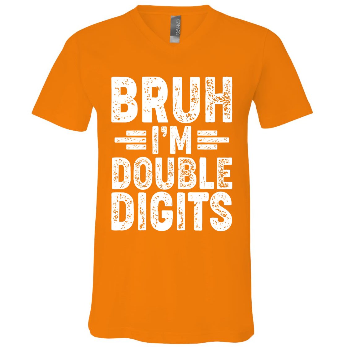 Funny Bruh Im Double Digits 10th Birthday V-Neck T-Shirt