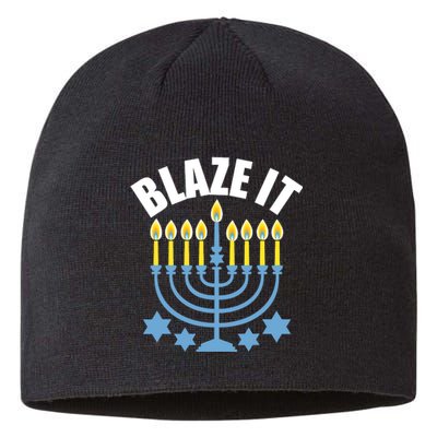 Funny Blaze It Light The Menorah Happy Hanukkah Novelty Sustainable Beanie