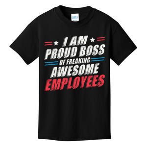 Funny Boss IM A Proud Boss Of Freaking Awesome Employees Kids T-Shirt