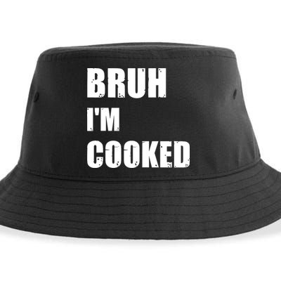 Funny Bruh I'm Cooked Meme Humor Sustainable Bucket Hat
