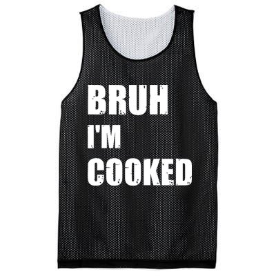 Funny Bruh I'm Cooked Meme Humor Mesh Reversible Basketball Jersey Tank