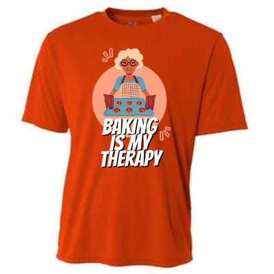 Funny Baking Is My Therapy Mom Cooking Bakers Baking Lover Gift Cooling Performance Crew T-Shirt