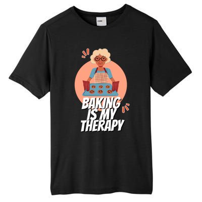 Funny Baking Is My Therapy Mom Cooking Bakers Baking Lover Gift Tall Fusion ChromaSoft Performance T-Shirt