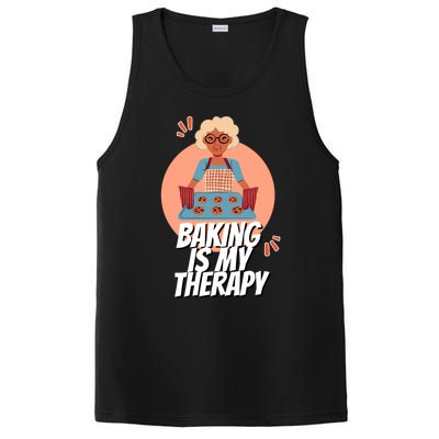 Funny Baking Is My Therapy Mom Cooking Bakers Baking Lover Gift PosiCharge Competitor Tank