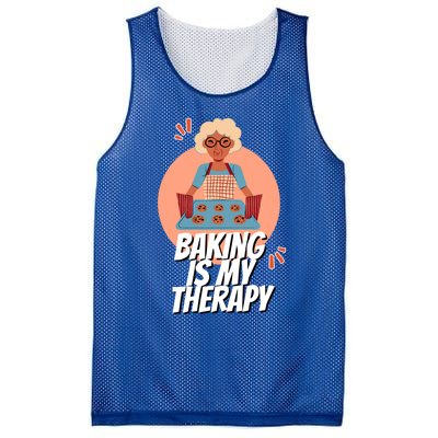 Funny Baking Is My Therapy Mom Cooking Bakers Baking Lover Gift Mesh Reversible Basketball Jersey Tank