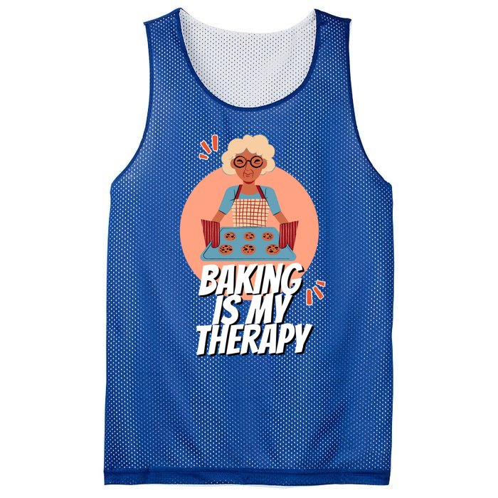 Funny Baking Is My Therapy Mom Cooking Bakers Baking Lover Gift Mesh Reversible Basketball Jersey Tank