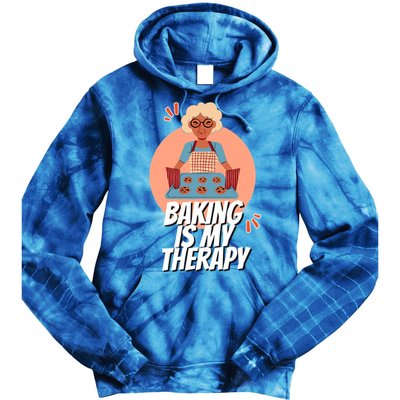 Funny Baking Is My Therapy Mom Cooking Bakers Baking Lover Gift Tie Dye Hoodie