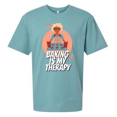 Funny Baking Is My Therapy Mom Cooking Bakers Baking Lover Gift Sueded Cloud Jersey T-Shirt