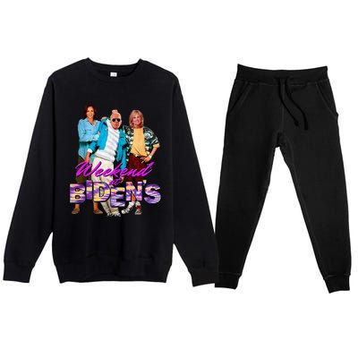 Funny Bidens Joke Weekend At Bidens Premium Crewneck Sweatsuit Set