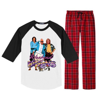 Funny Bidens Joke Weekend At Bidens Raglan Sleeve Pajama Set