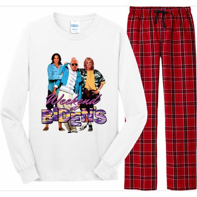 Funny Bidens Joke Weekend At Bidens Long Sleeve Pajama Set