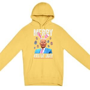 Funny Bunny Joe Biden 4th Of July Happy Easter Day Gift Premium Pullover Hoodie