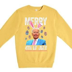 Funny Bunny Joe Biden 4th Of July Happy Easter Day Gift Premium Crewneck Sweatshirt