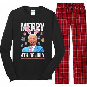 Funny Bunny Joe Biden 4th Of July Happy Easter Day Gift Long Sleeve Pajama Set