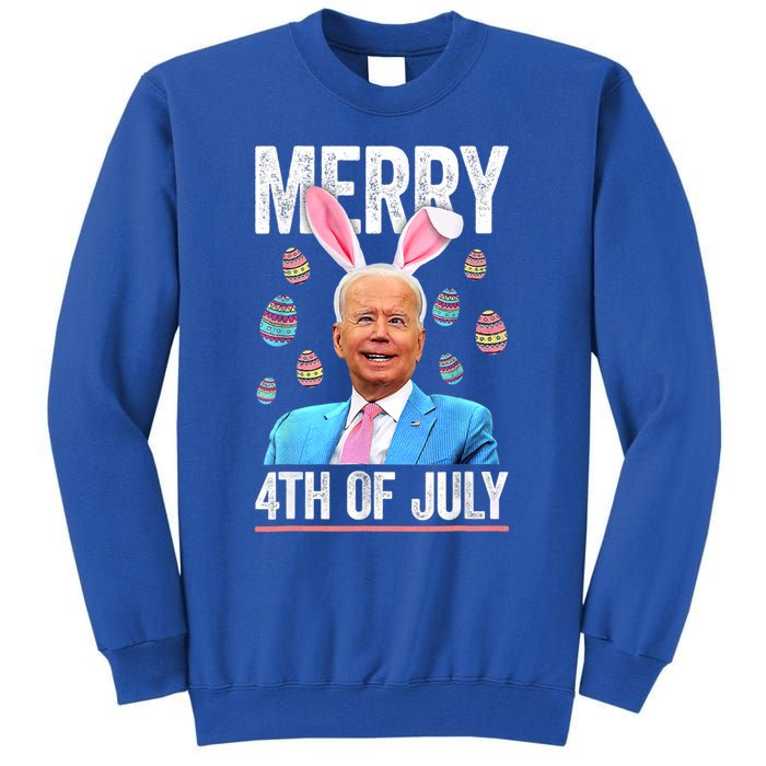 Funny Bunny Joe Biden 4th Of July Happy Easter Day Gift Tall Sweatshirt