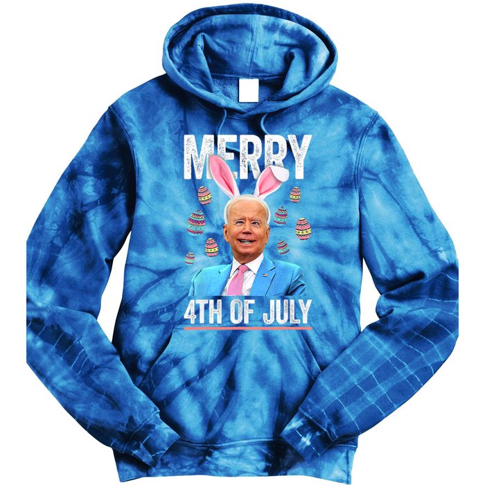 Funny Bunny Joe Biden 4th Of July Happy Easter Day Gift Tie Dye Hoodie