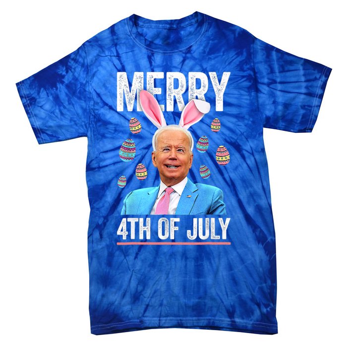 Funny Bunny Joe Biden 4th Of July Happy Easter Day Gift Tie-Dye T-Shirt