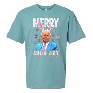 Funny Bunny Joe Biden 4th Of July Happy Easter Day Gift Sueded Cloud Jersey T-Shirt