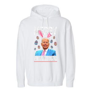 Funny Bunny Joe Biden 4th Of July Happy Easter Day Gift Garment-Dyed Fleece Hoodie