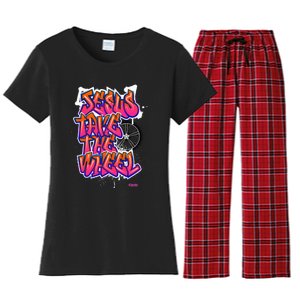 Flite Boi Jesus Take The Wheel Graffiti Women's Flannel Pajama Set