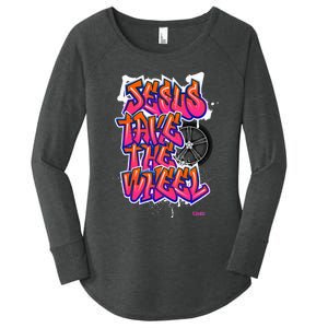 Flite Boi Jesus Take The Wheel Graffiti Women's Perfect Tri Tunic Long Sleeve Shirt