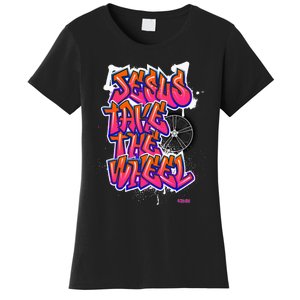 Flite Boi Jesus Take The Wheel Graffiti Women's T-Shirt