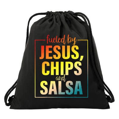 Fueled By Jesus Chips & Salsa Mexican Food Lovers Drawstring Bag