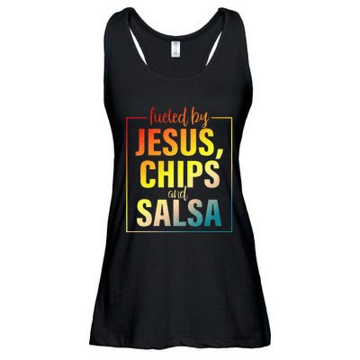 Fueled By Jesus Chips & Salsa Mexican Food Lovers Ladies Essential Flowy Tank